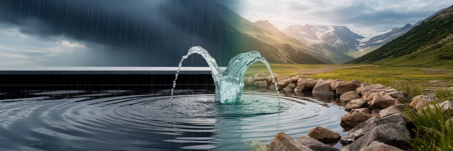 Rainwater versus natural spring water source.