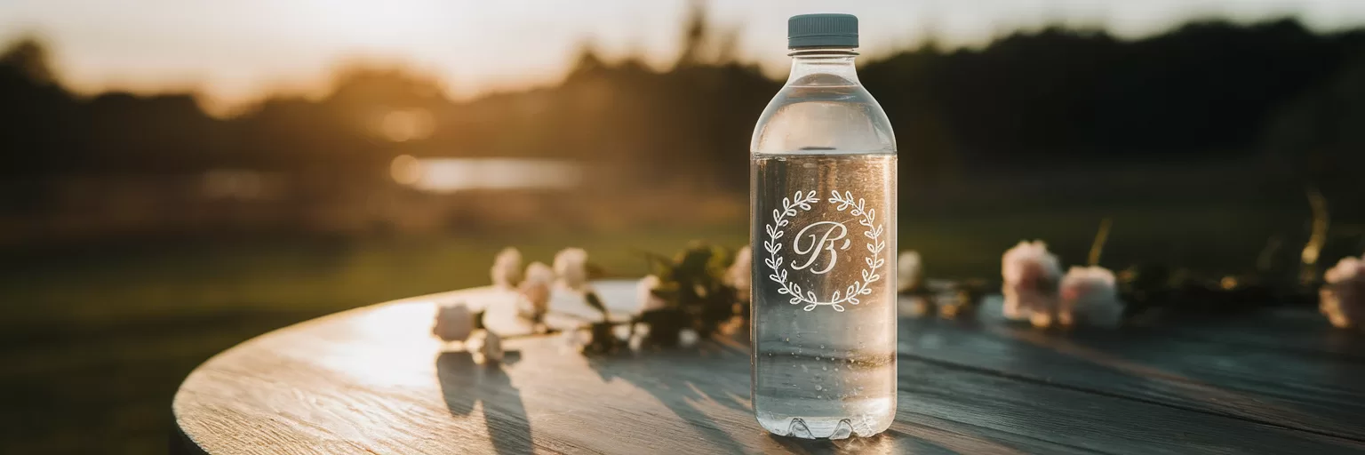 Custom wedding water bottle summer