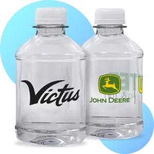 Two Premium 8oz Ultra-Clear Custom Labeled Bottles of Water